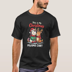 Family Machting Unicorn Reindeer This Is My Christ T-Shirt