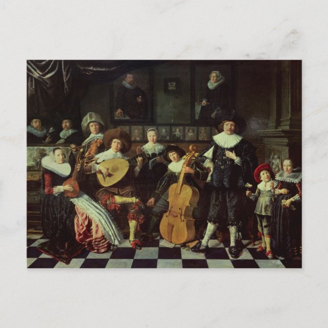 Family Making Music Postcard (Front)