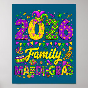 Family Mardi Gras 2026 Fat Tuesday Family Matching Poster