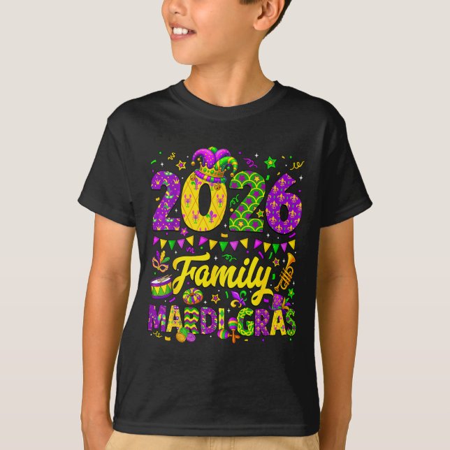 Family Mardi Gras 2026 Fat Tuesday Family Matching T-Shirt (Front)