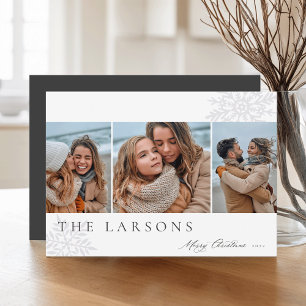 Family Marquee   Merry Christmas Three Photo Holiday Card