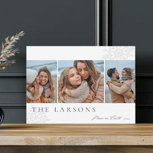 Family Marquee   Peace on Earth Three Photo Holiday Card