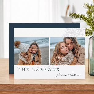 Family Marquee   Peace on Earth Two Photo Holiday Card