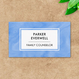 Family Marriage Counseling Counsellor Blue Fluid Business Card