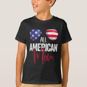 Family Matching 4th of July Women Mum American Fla T-Shirt