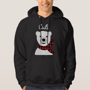 Family Matching Christmas Buffalo Plaid Bear Cub Hoodie