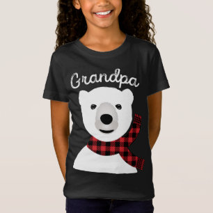 Family Matching Christmas Grandpa Plaid Bear Papa T-Shirt