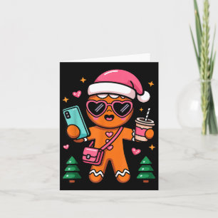 Family Matching Christmas Pajama Gingerbread Selfi Card