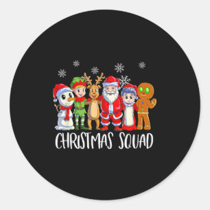 Family Matching Christmas Squad Santa Reindeer Elf Classic Round Sticker