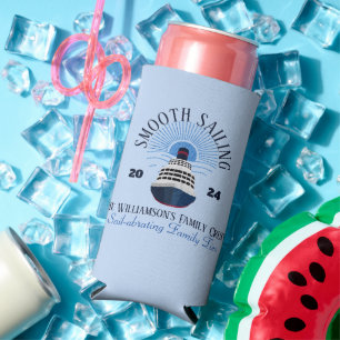 Family Matching Cruise Vacation Name & Year Seltzer Can Cooler