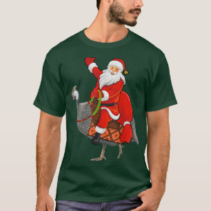 Family Matching Funny Santa Riding Guinea Fowl Chr T-Shirt