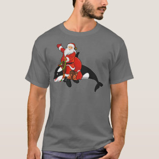 Family Matching Funny Santa Riding Orca Fish Chris T-Shirt