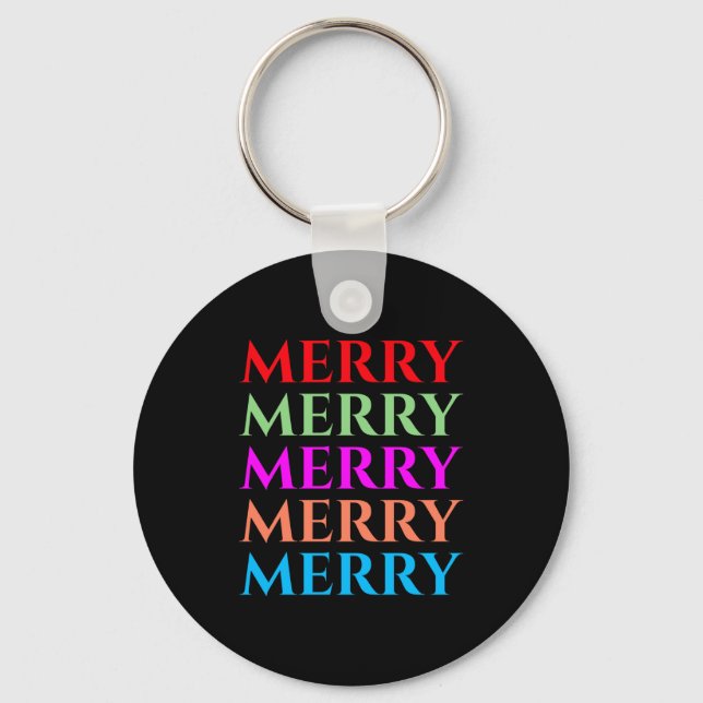 Family Matching Merry Christmas Outfits T Shirt  Key Ring (Front)