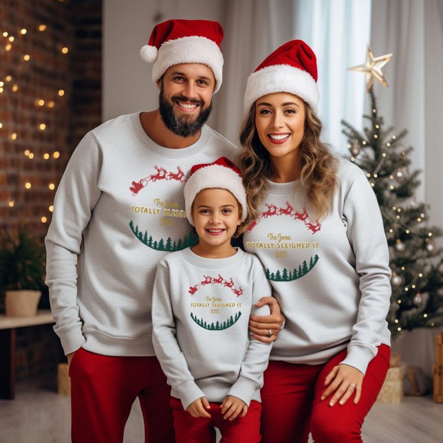 Family Matching Personalised Name/Year Sleighed It (Creator Uploaded)