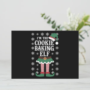 Family Matching The Cookie Baking Elf Christmas Holiday Card