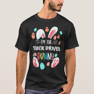 Family Matching Truck Driver Bunny Graphic Easter  T-Shirt