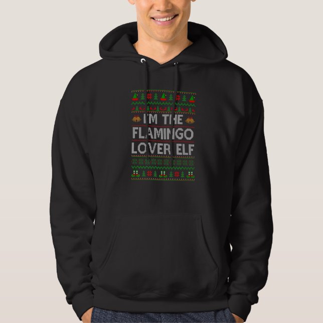 Family Matching Ugly I'm The Flamingo Elf Christma Hoodie (Front)