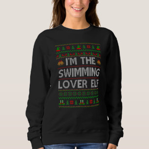 Family Matching Ugly I'm The Swimming Elf Christma Sweatshirt