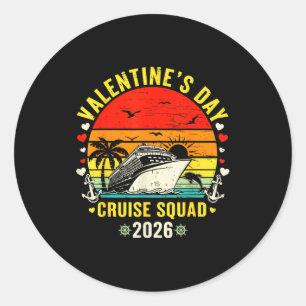 Family Matching Valentines Day For Couples Cruise  Classic Round Sticker