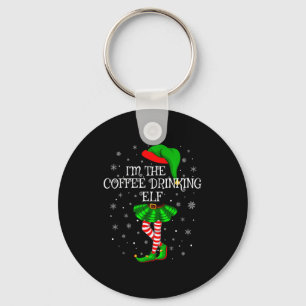Family Matching Women Girls Coffee Drinking Elf Ch Key Ring