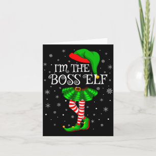 Family Matching Women Girls I'm The Boss Elf Chris Card