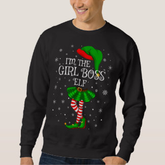 Family Matching Women Girls I'm The Girl Boss Elf  Sweatshirt