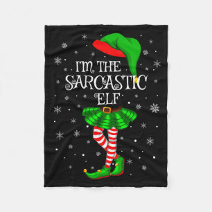 Family Matching Women Girls I'm The Sarcastic Elf Fleece Blanket