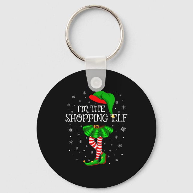 Family Matching Women Girls I'm The Shopng Elf Chr Key Ring (Front)