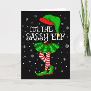 Family Matching Women Girls I'm The Sy Elf Christm Card