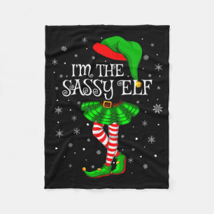 Family Matching Women Girls I'm The Sy Elf Christm Fleece Blanket