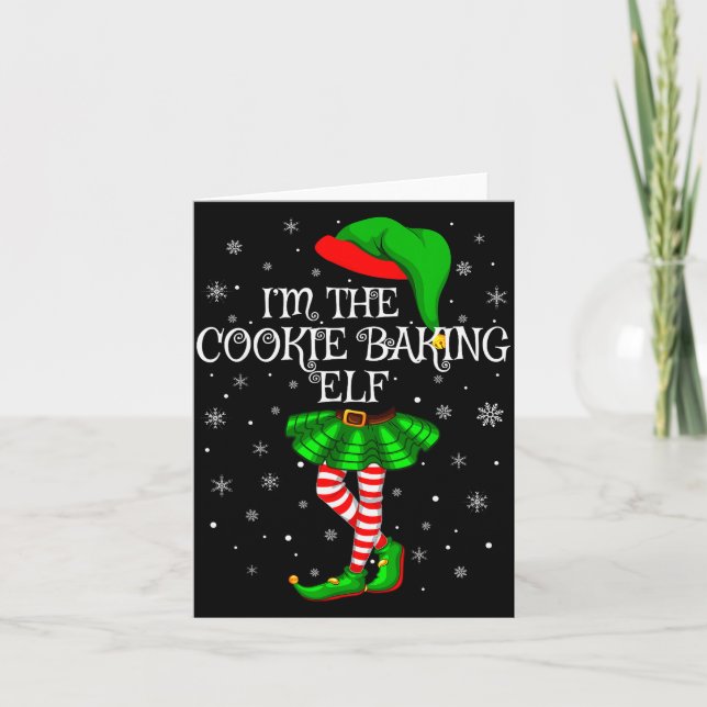 Family Matching Women Girls The Cookie Baking Elf  Card (Front)