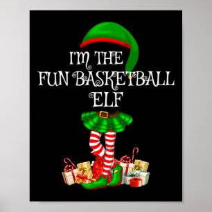 Family Matching Women Girls The Fun Basketball Elf Poster
