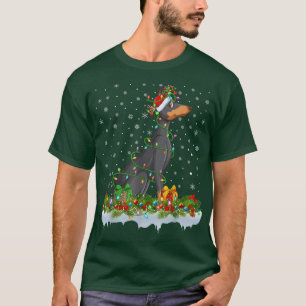 Family Matching Xmas Lighting Santa Doberman Dog C T-Shirt