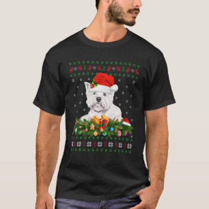 Family Matching Xmas Lighting Ugly Westie Christma T-Shirt