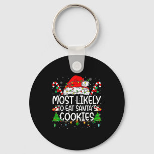 Family Matching Xmas Most Likely To Eat Santa's Co Key Ring