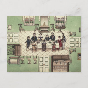 Family meal from a journal written by Carl Postcard
