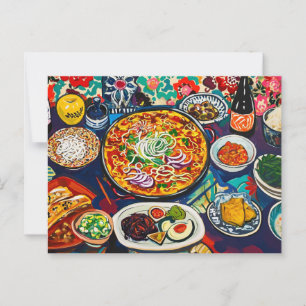 Family Meal Postcard