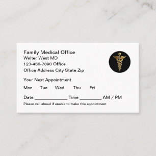Family Medical Office Appointment Cards