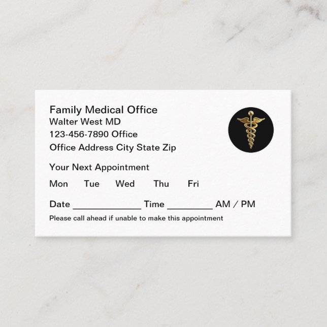 Family Medical Office Appointment Cards (Front)