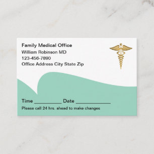 Family Medical Practice Appointment Cards