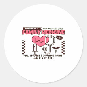 Family Medicine Retro Family Physician Doctor Gift Classic Round Sticker