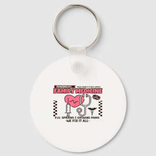 Family Medicine Retro Family Physician Doctor Gift Key Ring
