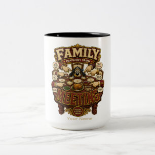Family Meeting Personalised Funny Family Reunion Two-Tone Coffee Mug
