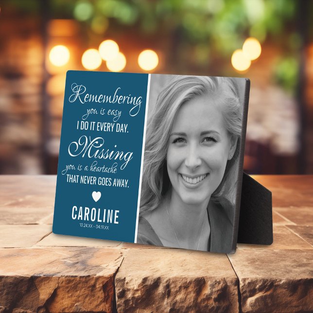 Family Memorial | Ocean Blue Photo Keepsake Plaque (Creator Uploaded)