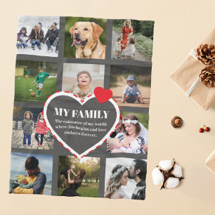 Family Memorial Personalised Photo Collage Fleece Blanket