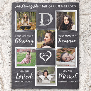 Family Memorial Remembrance Keepsake Photo Collage Fleece Blanket