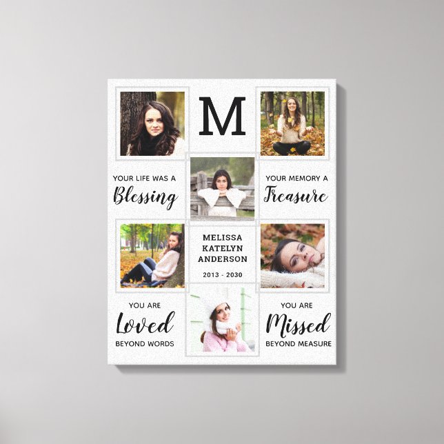 Family Memorials Keepsake Photo Collage Canvas Print (Front)