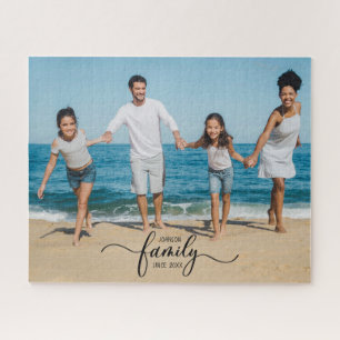 Family memories 1 photo collage handwritten text jigsaw puzzle