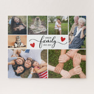 Family memories 7 photos collage handwritten text jigsaw puzzle