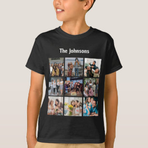 Family Memories 9 Photo Grid Personalised Collage T-Shirt